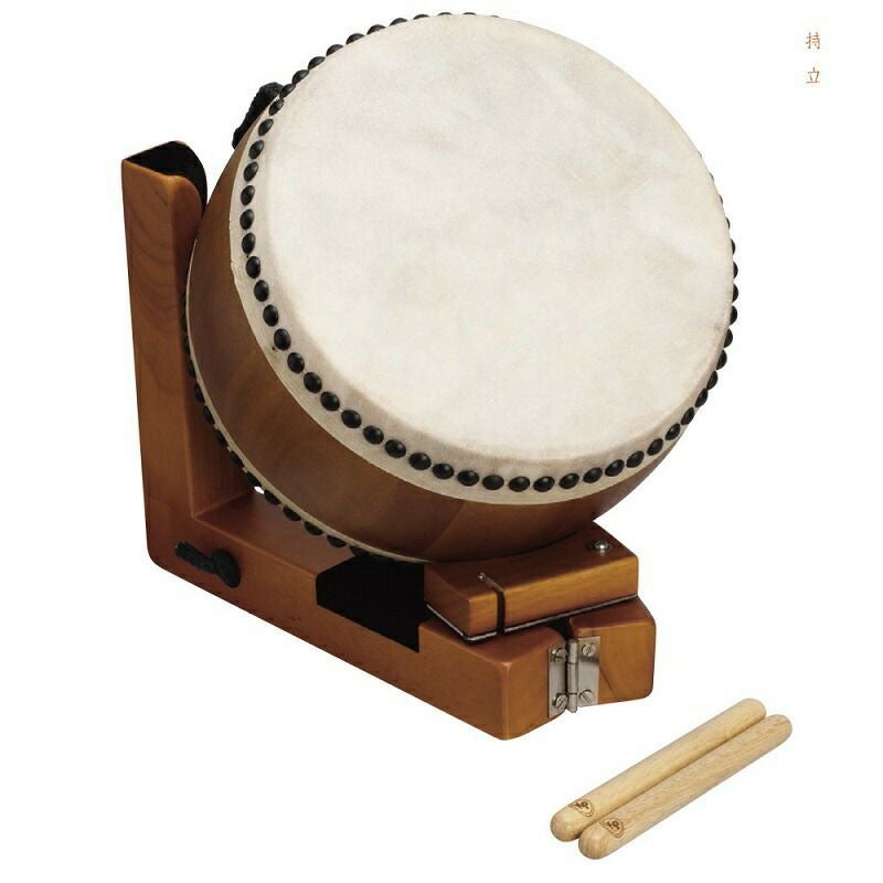 黒と赤の円形和太鼓、スタンド付き NAKANO Honkaku Wadaiko w/Stand KP-1200/JD/RE Kids Percussionナカノ