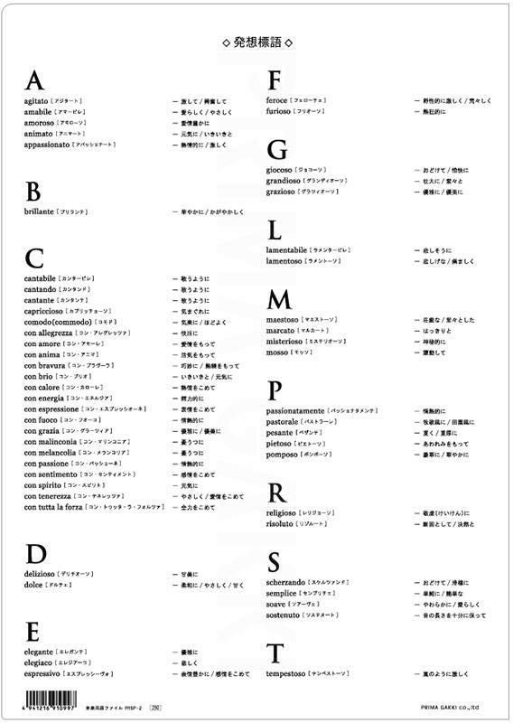 音楽用語ファイルPRSP-2
