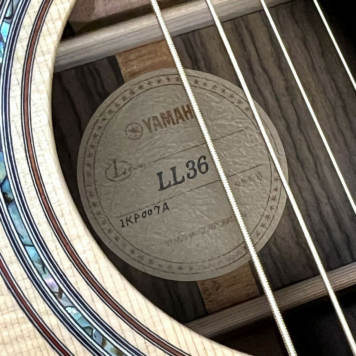 YAMAHA LS36 ARE サウンドホール・シリアルナンバー