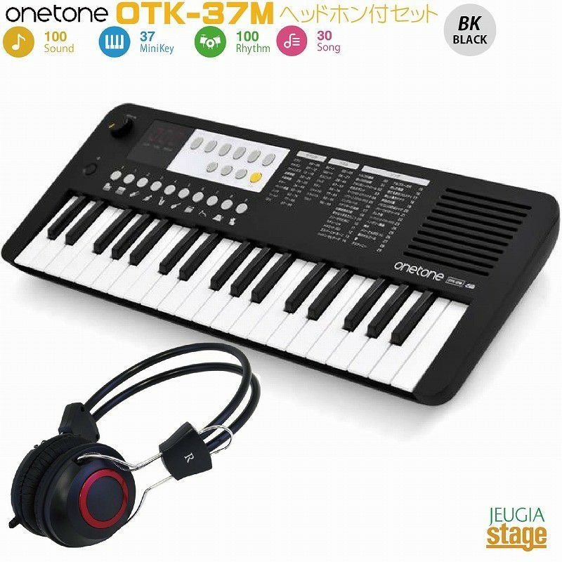 onetone OTK-37M BK【ヘッドホン付きセット】37ミニ鍵盤 キーボード