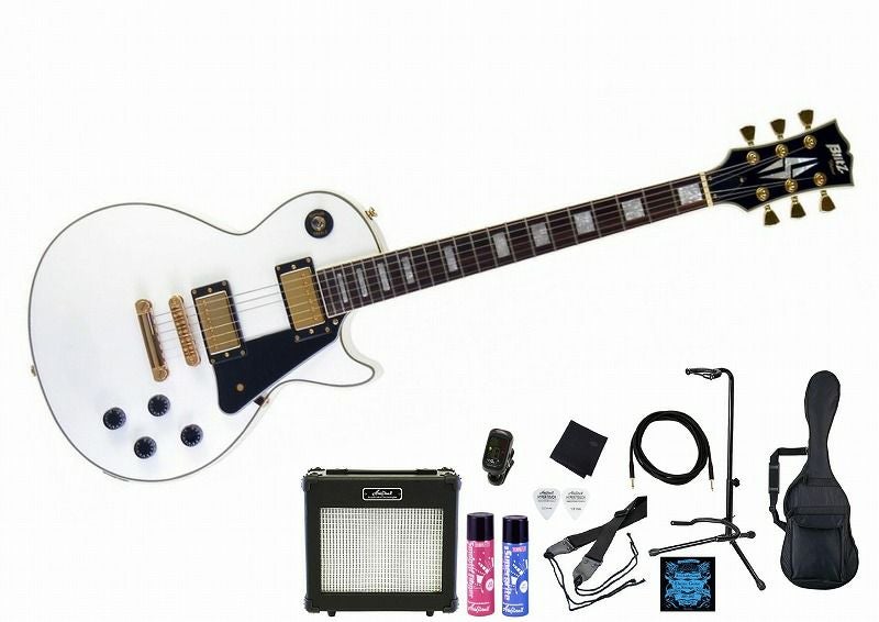 BLITZ BY ARIAPROII BLP-CST White ブリッツ アリアプロツー エレキギター レスポールカスタムタイプ 札幌市 豊平区 平岸 Blitz by AriaProII BLP-CST WH エレキギター初心者14点セット【充電式