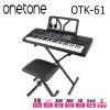 ONETONEOTK-61SBKSETワントーンキーボード61鍵盤スタンドヘッドフォン椅子セットブラック