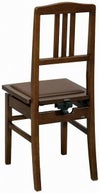 【MadeInJapan】甲南No.5WN背もたれ付き高低自在ピアノ椅子ウォルナット艶消し
