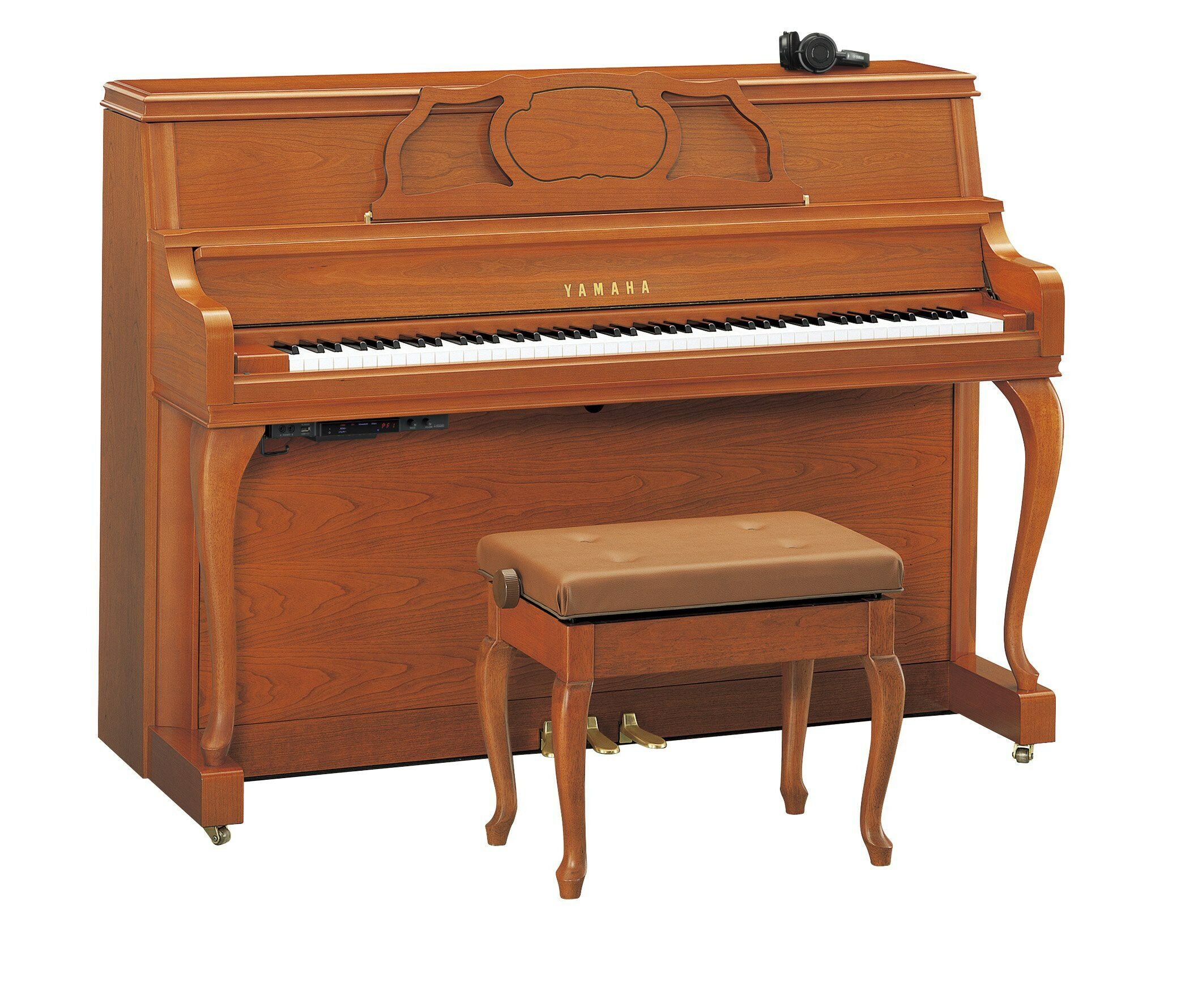 YAMAHA YF101W アップライトピアノ 木製 椅子付き　消音機能付　茶色 株式会社ピアノプラザ | YAMAHA YF101W (6120)