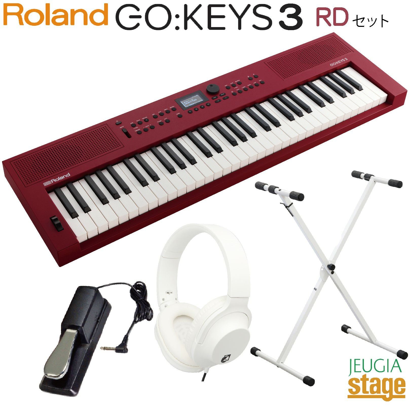 この商品はお取り寄せ品になります】Roland GO:KEYS 3 RD(ダークレッド