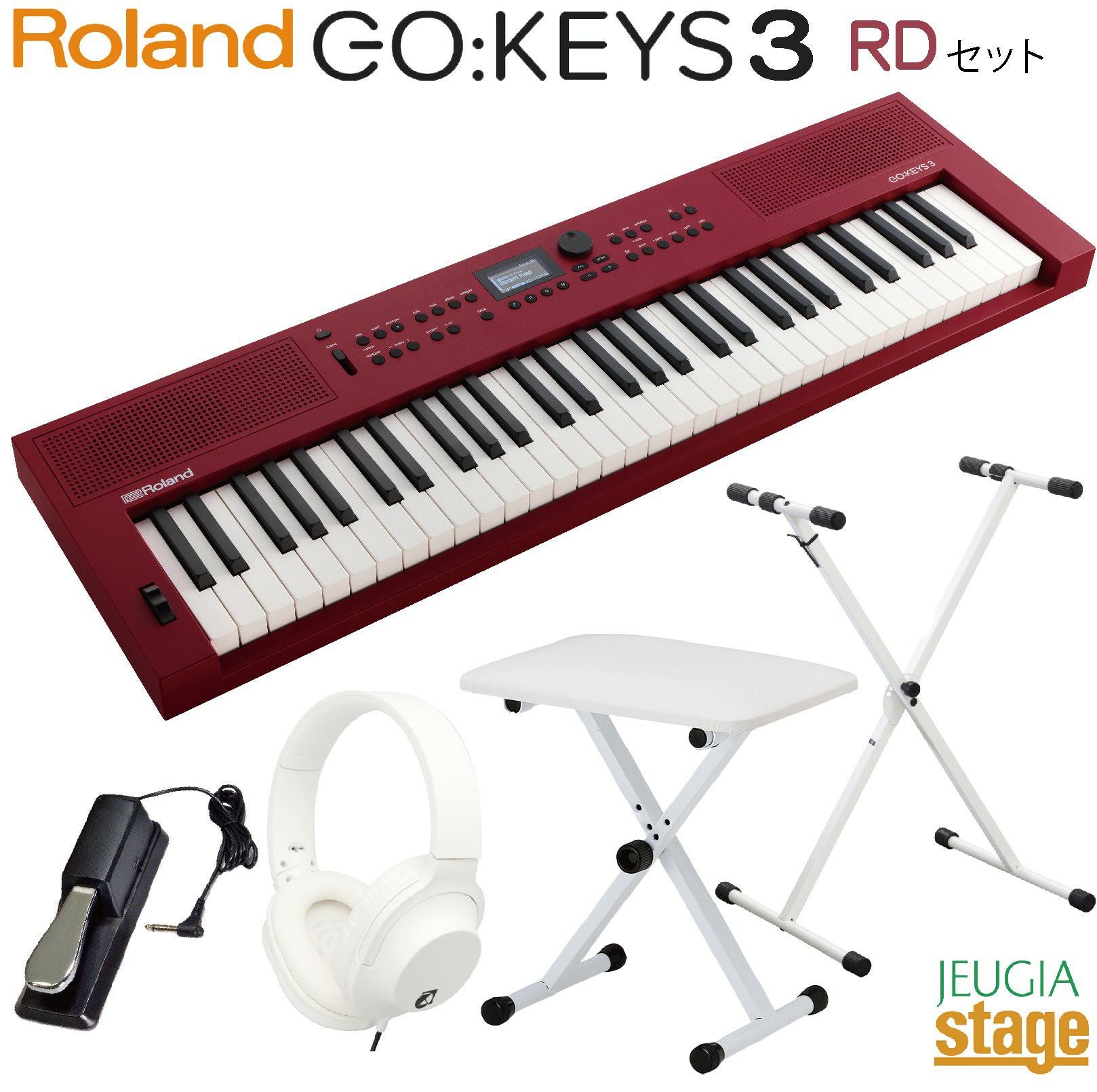 Roland GOKEYS3 ダークレッド Roland GO:KEYS 3 Music Creation Keyboard - Dark Red - The Music Den