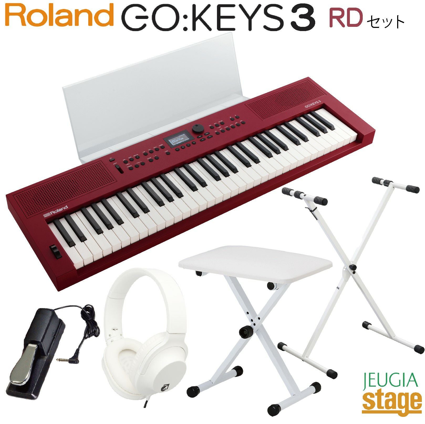 この商品はお取り寄せ品になります】Roland GO:KEYS 3 RD(ダークレッド