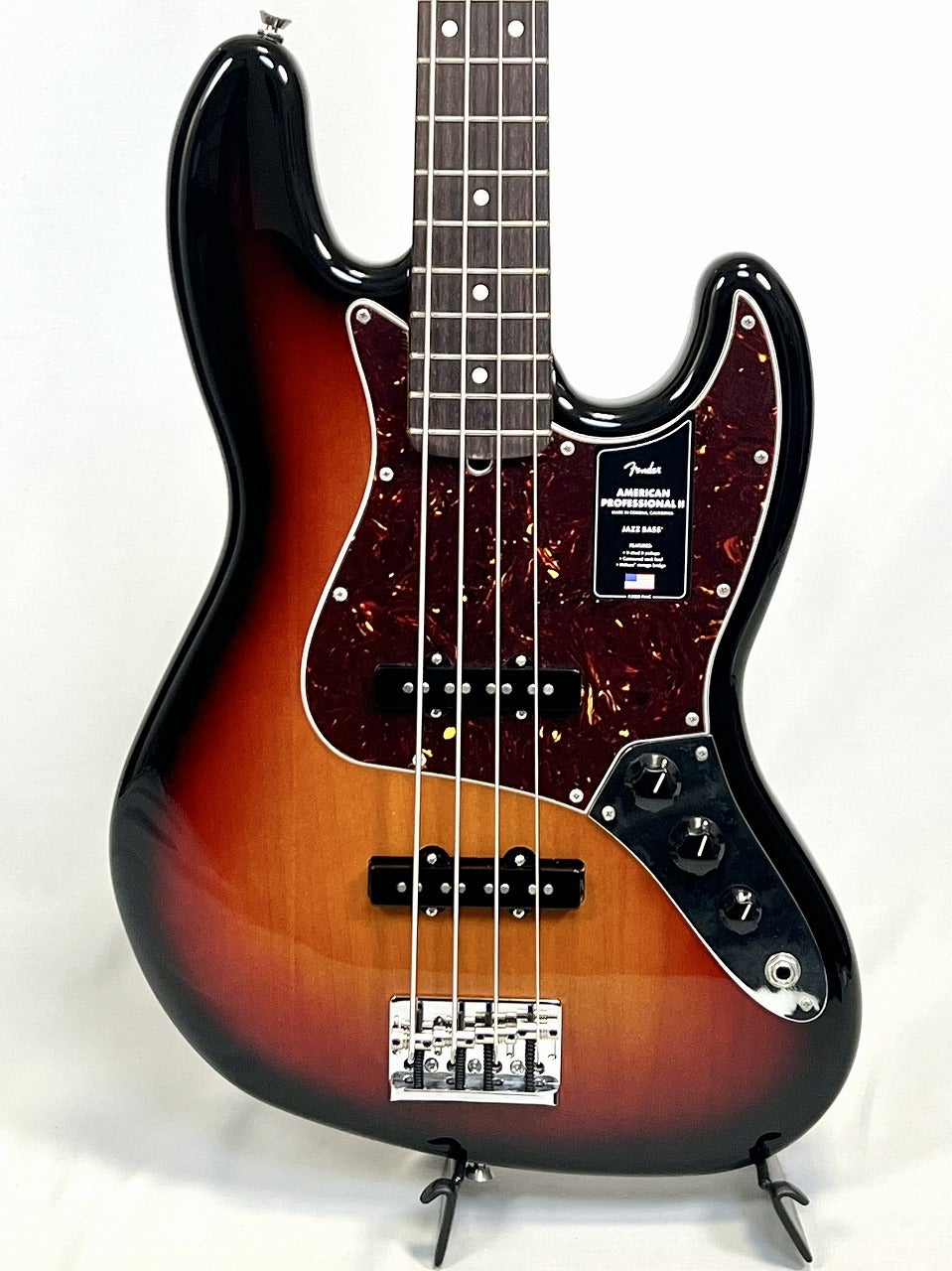 Fender American Professional II Jazz Bass® Rosewood Fingerboard 3-Color Sunburstボディ表