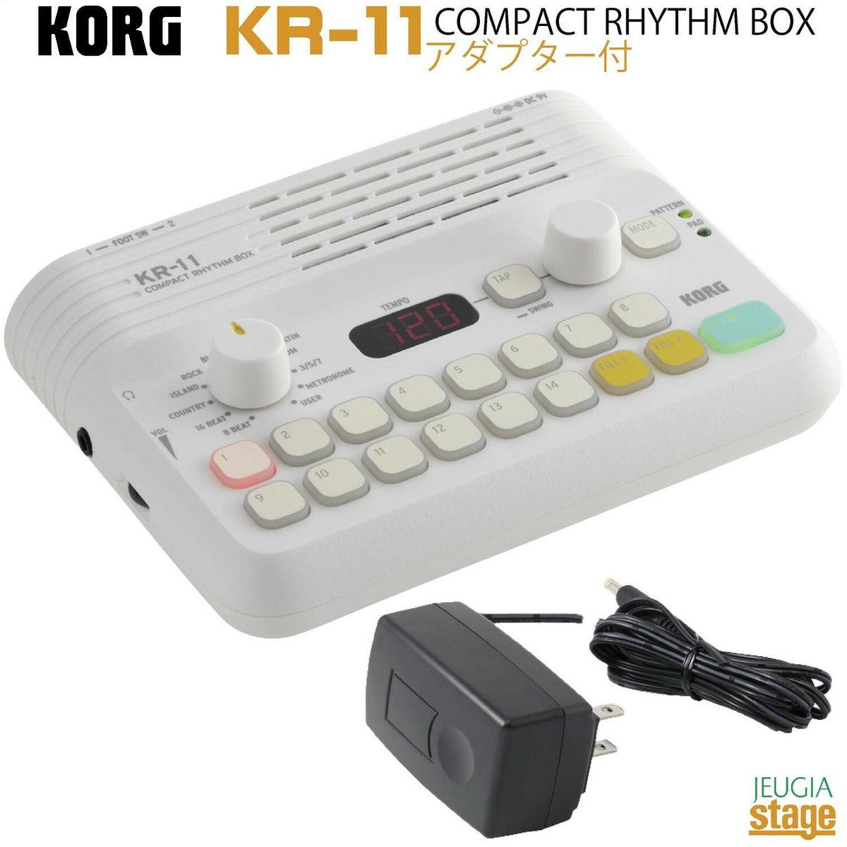 KORGKR-11CompactRhythmBoxコルグコンパクトリズムボックス【Stage-RakutenDrumAccessory】リズムマシーンドラムマシーンメトロノーム