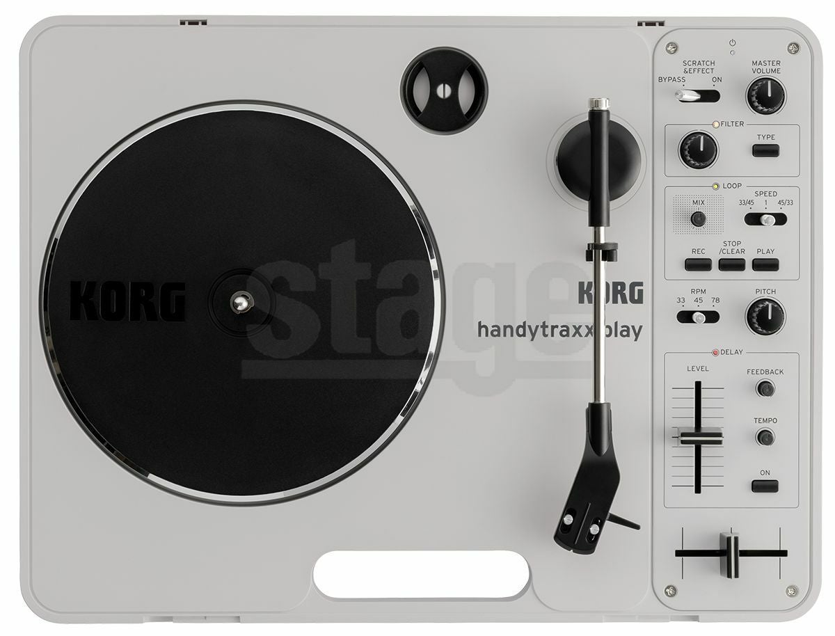 【※この商品はお取り寄せ品になります】KORG handytraxx play PORTABLE RECORD PLAYERコルグ ポータブルレコードプレーヤー LPプレーヤー ターンテーブル【Stage Public Address】DJ デジタル・エフェクト搭載 Portablism ポータブリズム