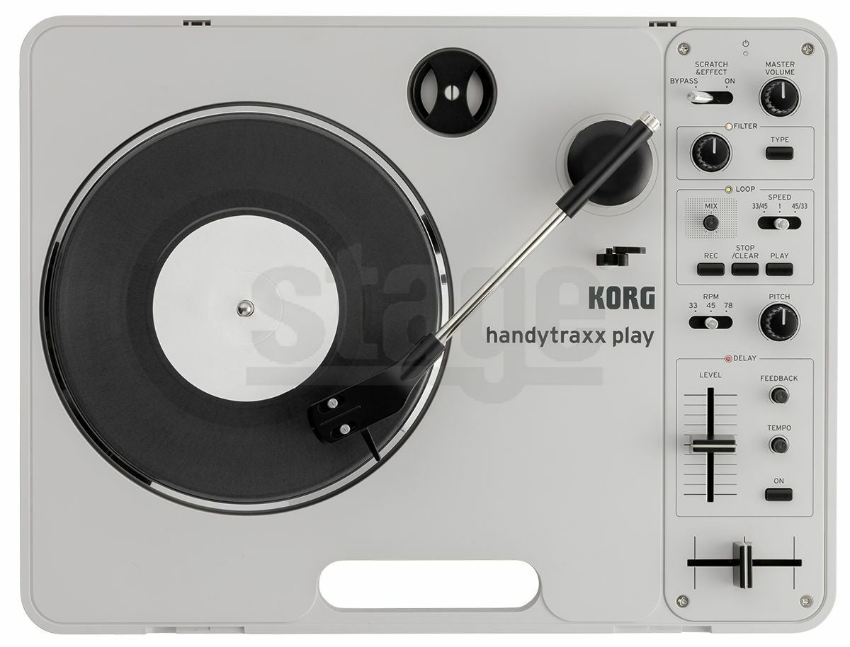 【※この商品はお取り寄せ品になります】KORG handytraxx play PORTABLE RECORD PLAYERコルグ ポータブルレコードプレーヤー LPプレーヤー ターンテーブル【Stage Public Address】DJ デジタル・エフェクト搭載 Portablism ポータブリズム