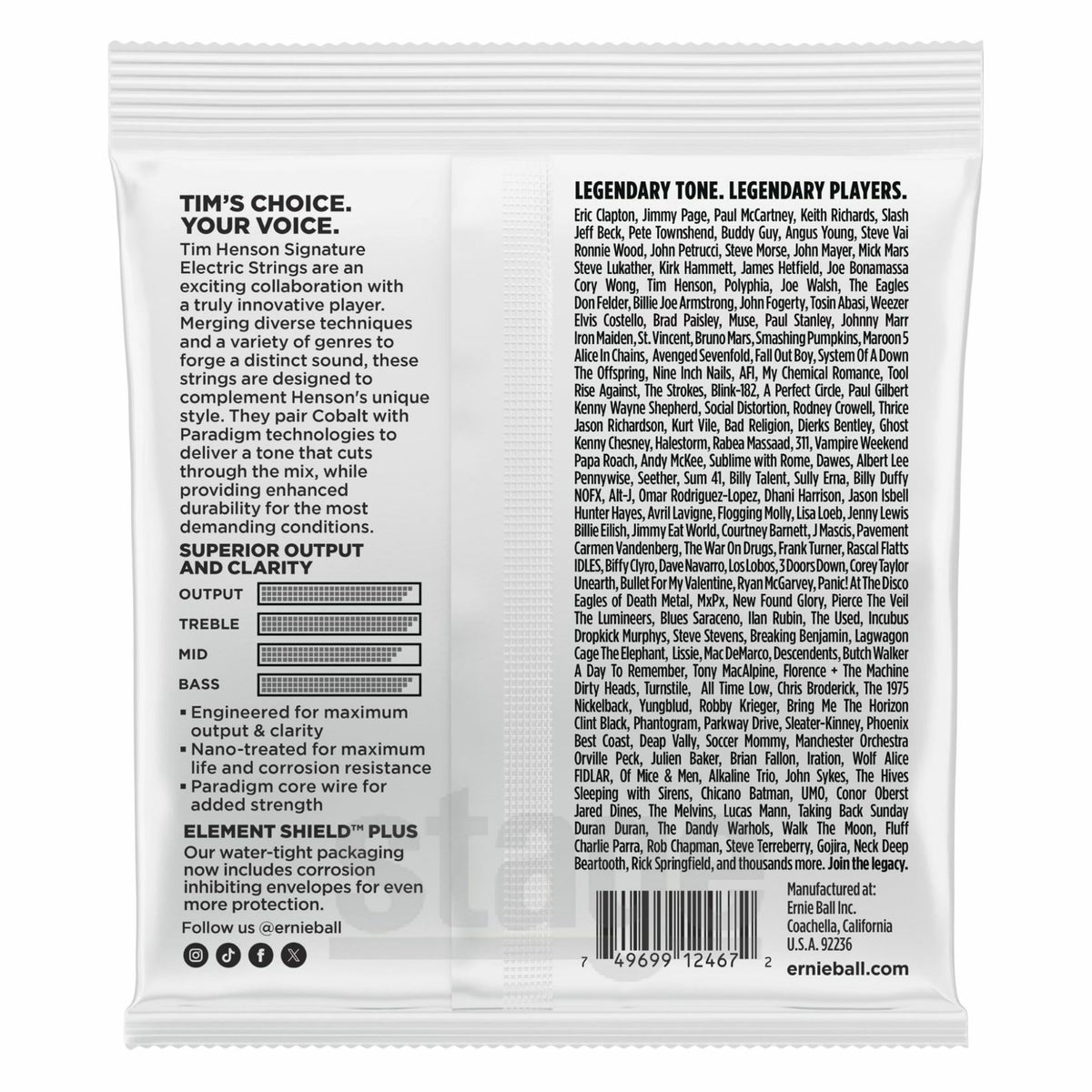 ERNIEBALL EB 9635 THS STRING&ACC BUNDLEアーニーボール ティム・ヘンソン・シグネチャー弦＆アクセサリー・バンドル【エレキギター弦・クラシックギター弦・フレットラップ・シールド(10ft・白)】【Stage Guitar Accessory】Tim Henson Signature