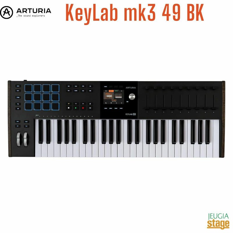 ARTURIA KEYLAB MK3 49 BKアートリア キーラボ MIDIキーボード ブラック Black 黒 49鍵【Stage Desk Top Music】MIDIコントローラー DTM DAW