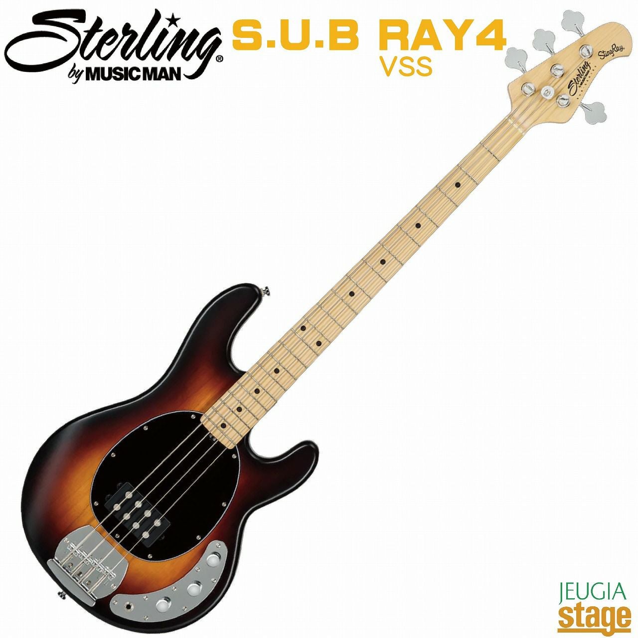 Sterling By Musicman SUB STINGRAY RAY4 Trans Black Satin S.U.B.