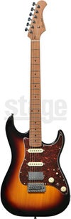 Bacchus GS-2DX RSM/M 3TS (3 Tone Sunburst)バッカス エレキギター ローステッドメイプル ストラトキャスター 3トーンサンバースト【Stage Guitar】茶 コイルタップ リアハム