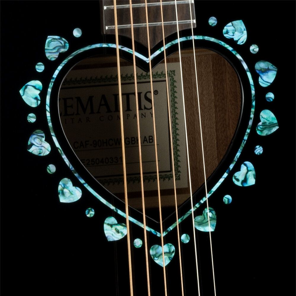 ZEMAITIS CAF-90H Gloss Black Abalone ORCHESTRA サウンドホールのアップ