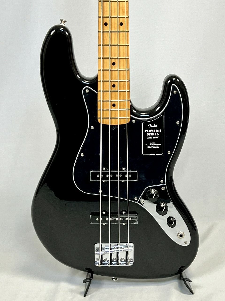 Fender Player II Jazz Bass®, Maple Fingerboard, Blackボディ表