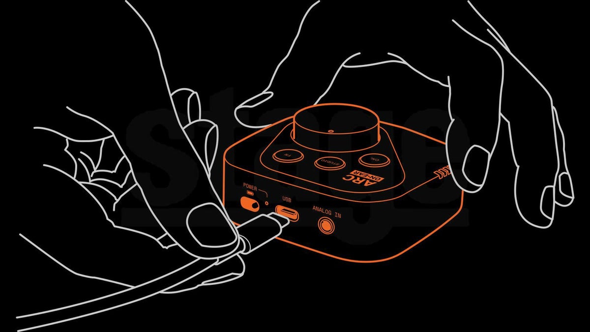 1.付属のUSB-CケーブルでARCON･EARをコンピューターに接続します。