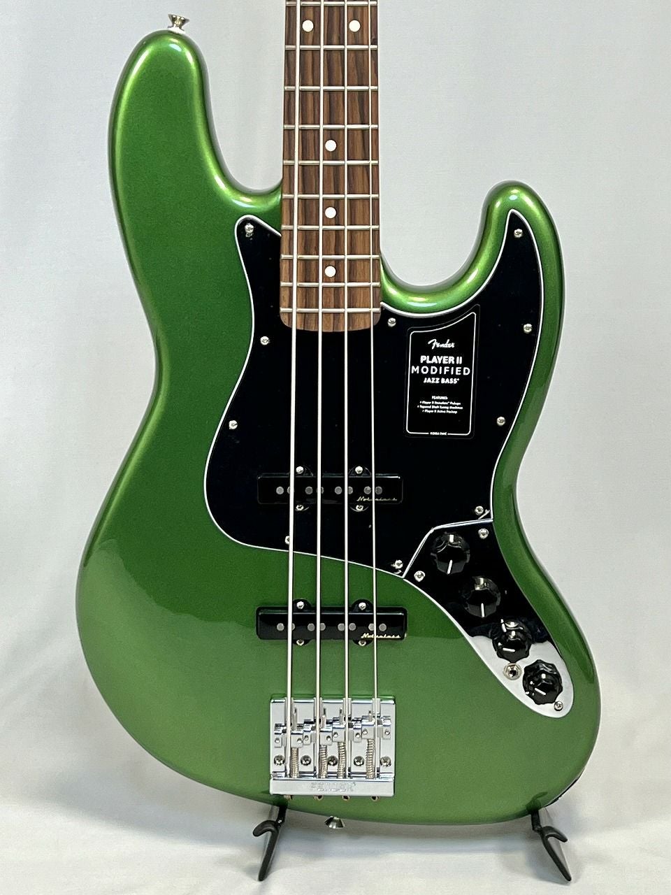 FenderPlayerIIModifiedActiveJazzBass®,RosewoodFingerboard,HarvestGreenMetallicボディ表