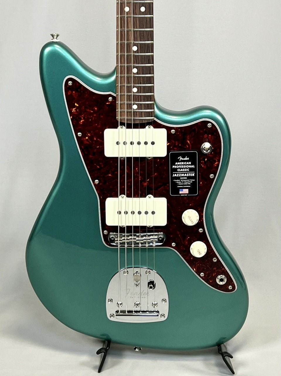 Fender American Professional Classic Jazzmaster®, Rosewood Fingerboard, Faded Sherwood Green Metallicボディ表